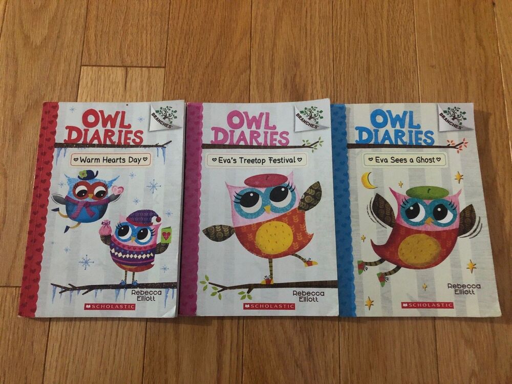 Lot of 3 - Owl Diaries By Rebecca Elliott Paperbacks